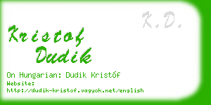 kristof dudik business card