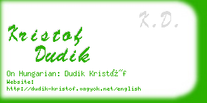 kristof dudik business card